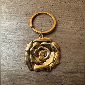 Gold Tone Rose Keychain/Bag Charm